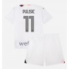 AC Milan Christian Pulisic #11 Bortedraktsett Barn 2023-24 Kortermet (+ korte bukser)